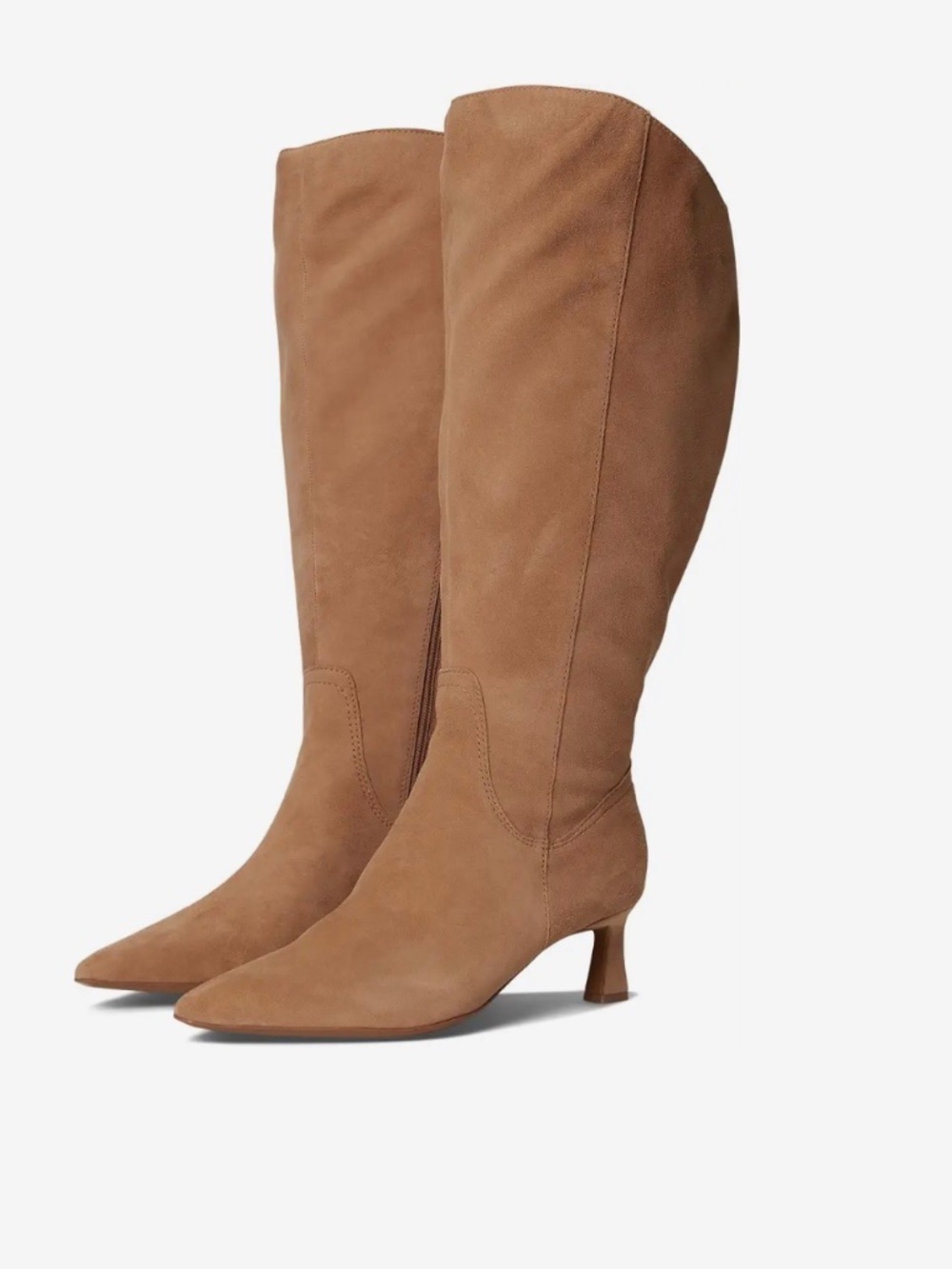 Naturalizer Deesha Leather Suede Knee High Boots Pointed Toe Kitten Heel NWT